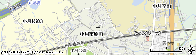 山口県下関市小月市原町周辺の地図