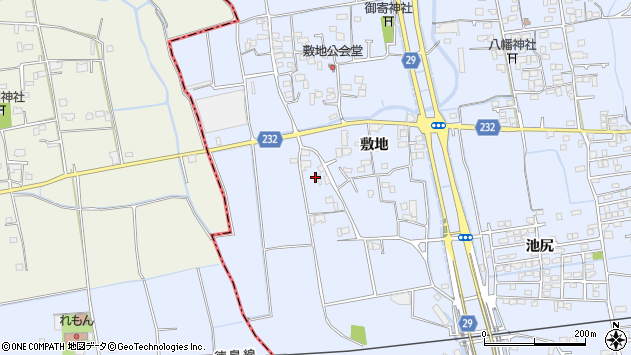 〒779-3115 徳島県徳島市国府町敷地の地図