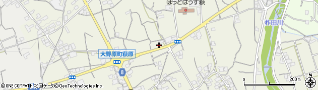香川県観音寺市大野原町萩原1563周辺の地図