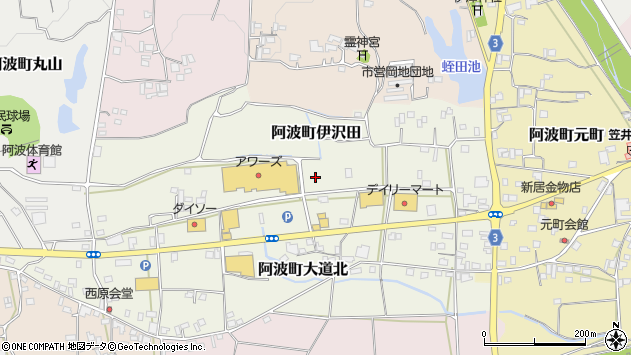 〒771-1703 徳島県阿波市阿波町西原の地図