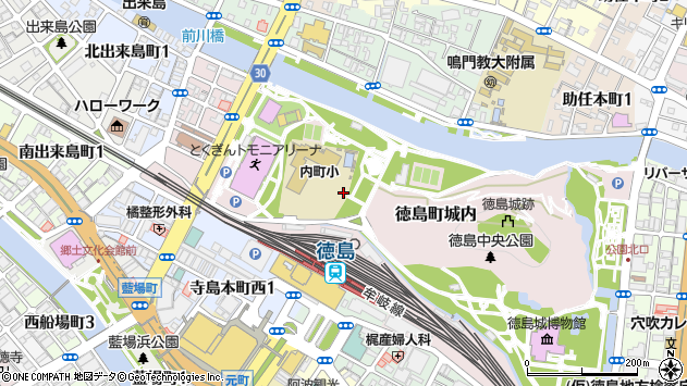 〒770-0851 徳島県徳島市徳島町城内の地図