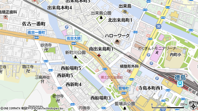 〒770-0824 徳島県徳島市南出来島町の地図
