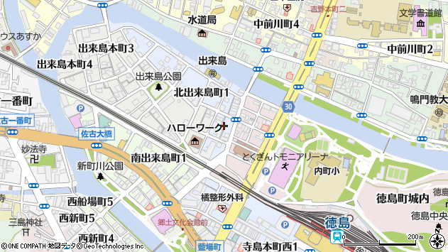 〒770-0822 徳島県徳島市東出来島町の地図