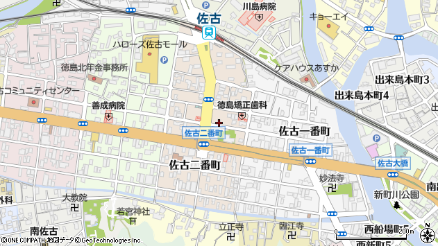 〒770-0022 徳島県徳島市佐古二番町の地図