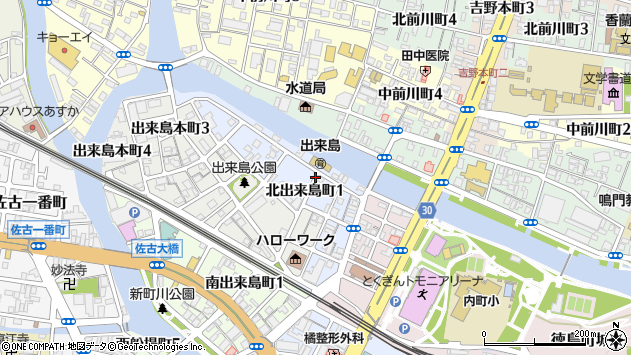 〒770-0821 徳島県徳島市北出来島町の地図