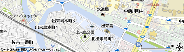 徳島県徳島市北出来島町周辺の地図
