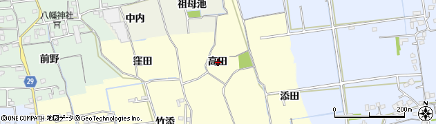 徳島県徳島市国府町和田高田周辺の地図