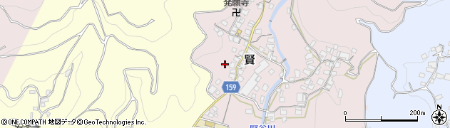 和歌山県有田郡有田川町賢155周辺の地図