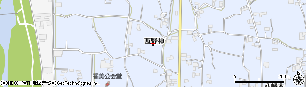 徳島県阿波市市場町香美西野神周辺の地図