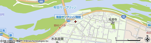 和歌山県有田市野168周辺の地図