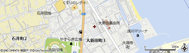 愛媛県今治市大新田町周辺の地図