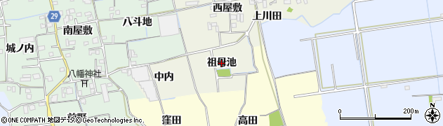 徳島県徳島市国府町北岩延（祖母池）周辺の地図