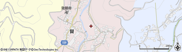 和歌山県有田郡有田川町賢周辺の地図