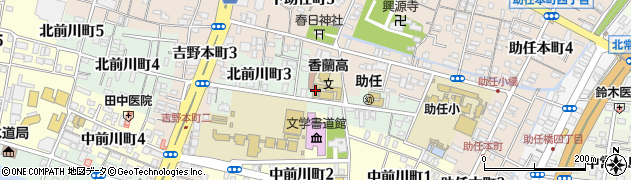 徳島県徳島市北前川町周辺の地図