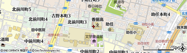 徳島県徳島市北前川町周辺の地図