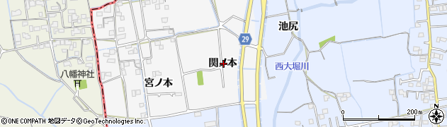 徳島県徳島市国府町桜間関ノ本周辺の地図