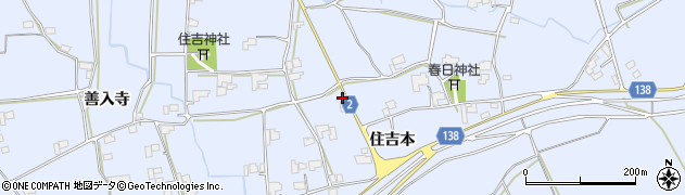 徳島県阿波市市場町香美住吉本110周辺の地図