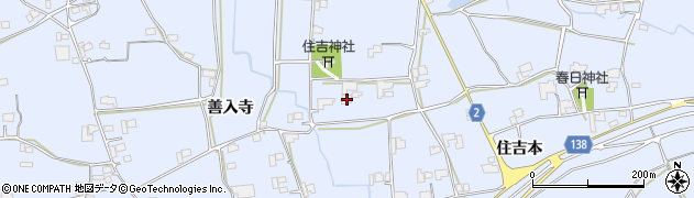 徳島県阿波市市場町香美住吉本185周辺の地図