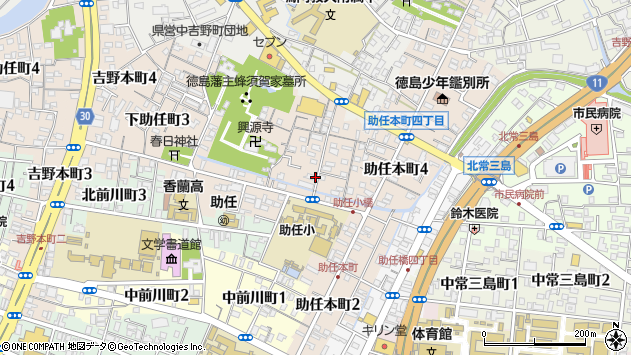 〒770-0805 徳島県徳島市下助任町の地図
