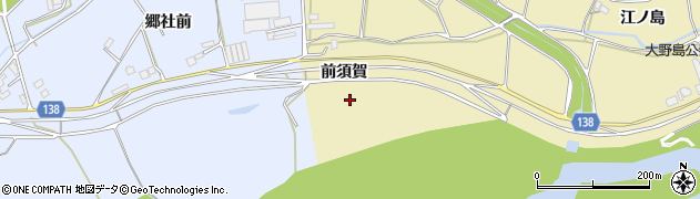 徳島県阿波市市場町大野島（前須賀）周辺の地図