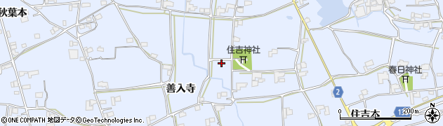 徳島県阿波市市場町香美（善入寺）周辺の地図