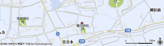 徳島県阿波市市場町香美住吉本96周辺の地図