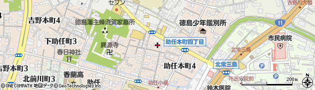 徳島県徳島市下助任町1丁目30周辺の地図