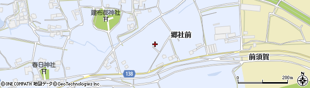 徳島県阿波市市場町香美郷社前130周辺の地図