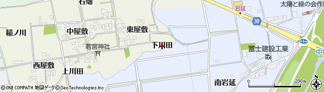 徳島県徳島市国府町北岩延下川田周辺の地図