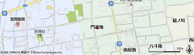徳島県徳島市国府町井戸門道地周辺の地図