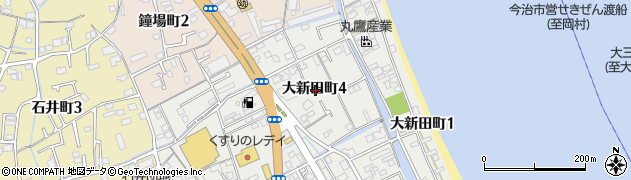 愛媛県今治市大新田町4丁目周辺の地図