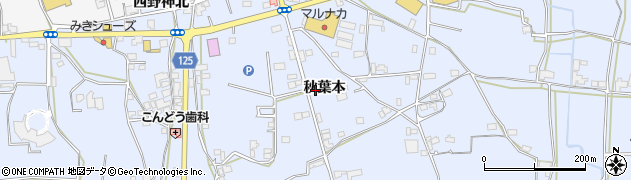徳島県阿波市市場町香美秋葉本周辺の地図