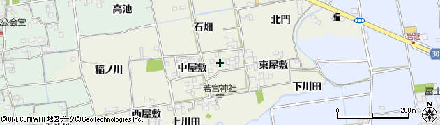徳島県徳島市国府町北岩延中屋敷26周辺の地図