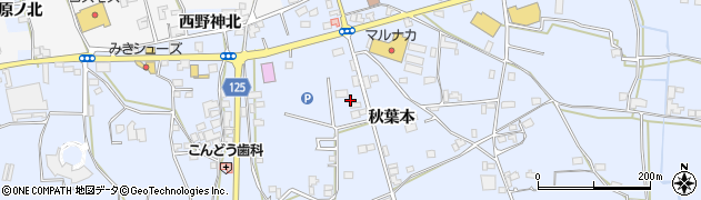 徳島県阿波市市場町香美秋葉本93周辺の地図