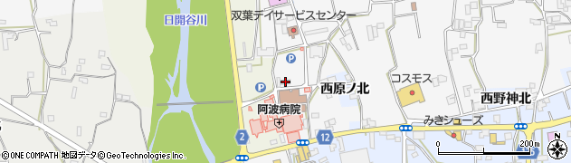 徳島県阿波市市場町市場岸ノ下195周辺の地図
