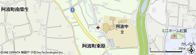 徳島県阿波市阿波町東原周辺の地図