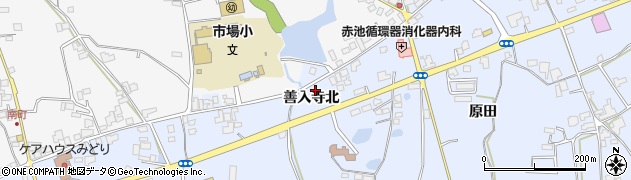 徳島県阿波市市場町香美善入寺北周辺の地図