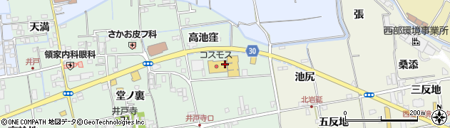 徳島県徳島市国府町井戸（高池窪）周辺の地図