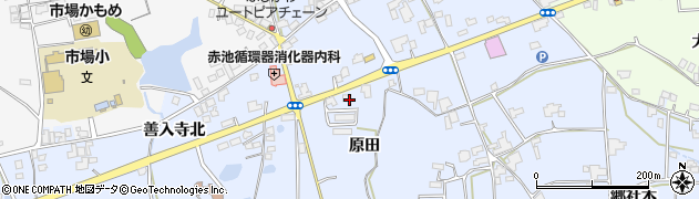 徳島県阿波市市場町香美（原田）周辺の地図