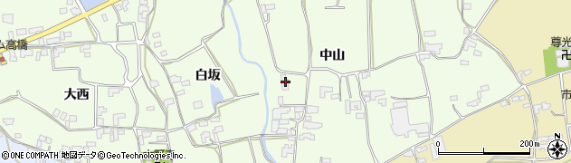 徳島県阿波市市場町山野上中山258周辺の地図