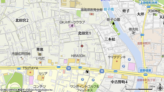 〒770-0003 徳島県徳島市北田宮の地図
