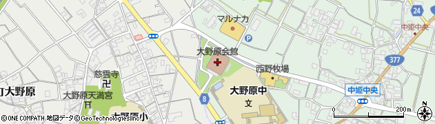 大野原会館周辺の地図