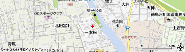 徳島県徳島市上助任町三本松周辺の地図