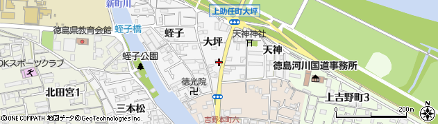 徳島県庁東部県土整備局徳島庁舎新町川浄化排水機場周辺の地図