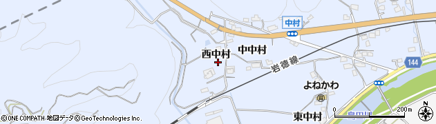 山口県岩国市周東町西長野（西中村）周辺の地図