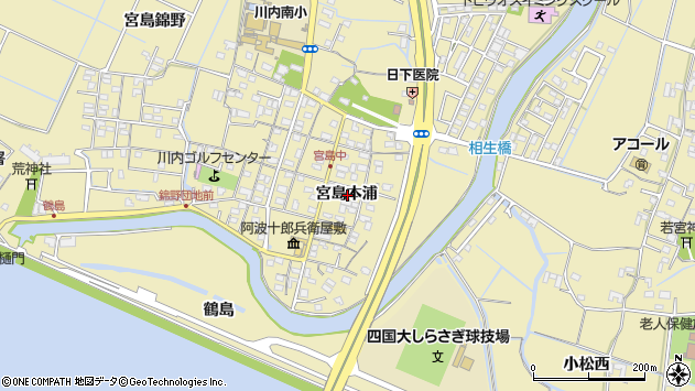 〒771-0114 徳島県徳島市川内町宮島本浦の地図