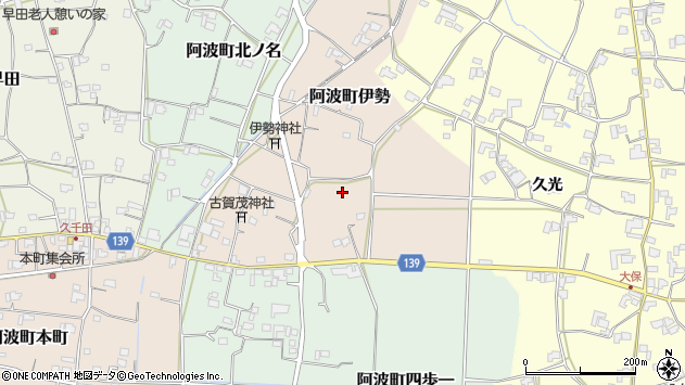 〒771-1702 徳島県阿波市阿波町本町の地図