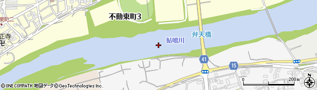 鮎喰川周辺の地図