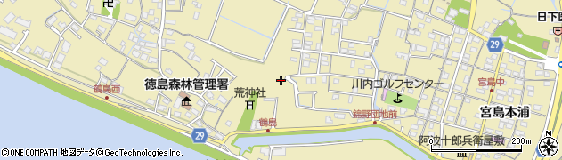 徳島県徳島市川内町（宮島錦野）周辺の地図