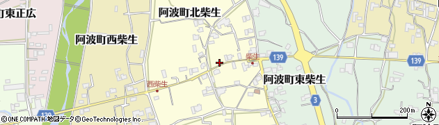 徳島県阿波市阿波町北柴生周辺の地図